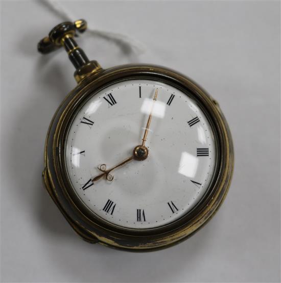 A George III gilt-metal pair-cased pocket watch by Henry Fish, London